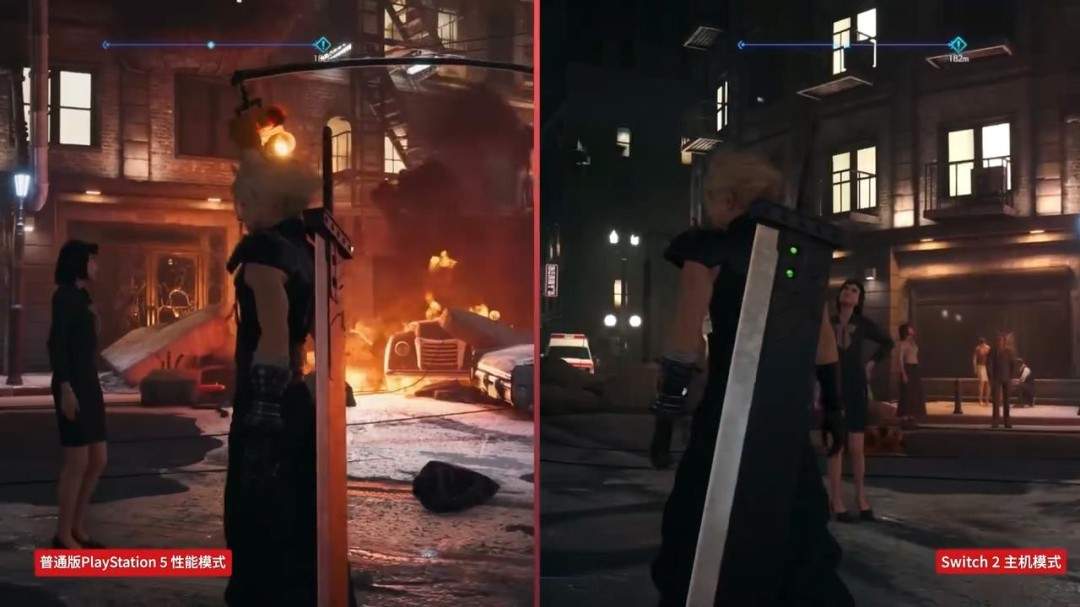《最终幻想7:重制版》NS2与PS5版画面对比 看看差别!(图4) 《最终幻想7:重制版》NS2与PS5版画面对比 看看差别!