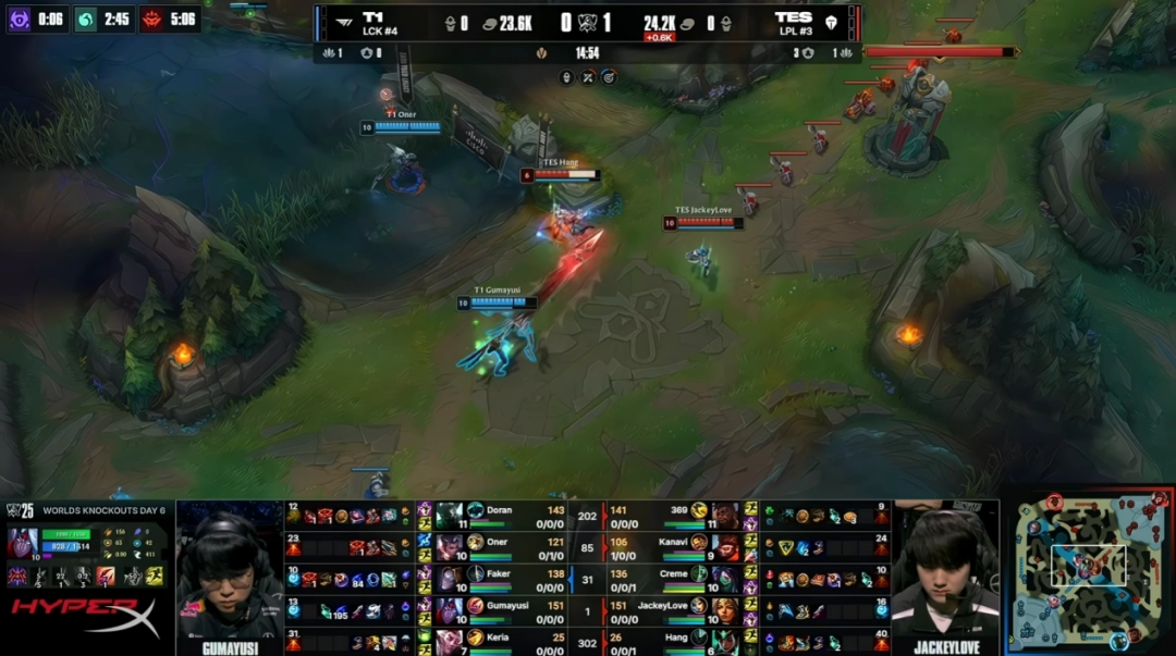 《英雄联盟》S15全球总决赛半决赛TES对阵T1战报：不在今天