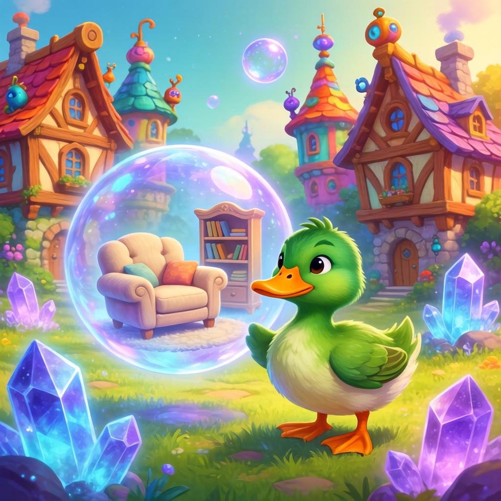 心动小镇果绿色小鸭子家具泡泡＆橡木和萤石点位(图1)