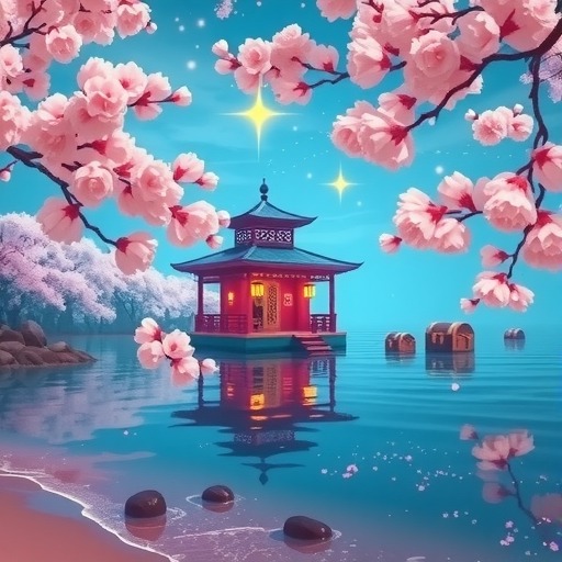 开放空间樱花季活动-浮樱茶寮地图宝箱和星星位置(图2)